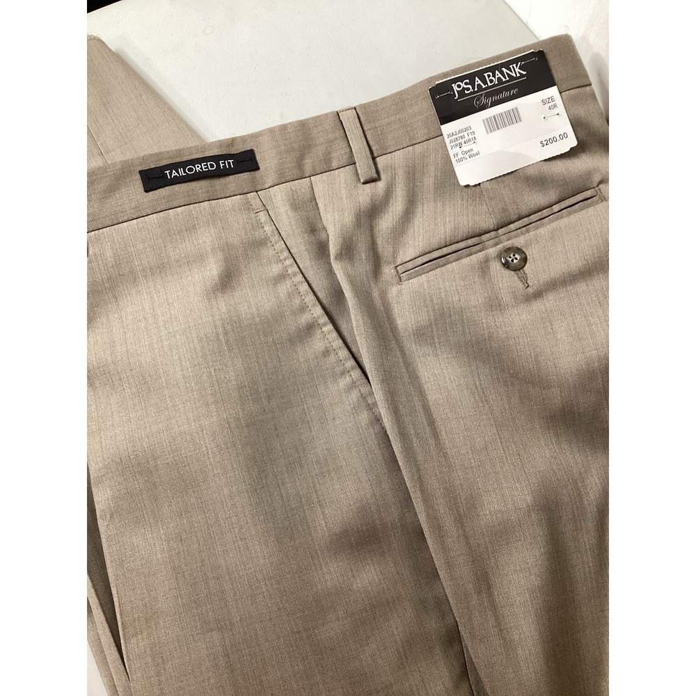 NWT Jos A Bank Signature Tailored Fit Men's Khaki Dress Pants Size‎ 40R - Picture 2 of 8